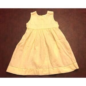 Lins 9-12M Infant Girl's Sleeveless Dress 100% Cotton with Back Tie Yellow